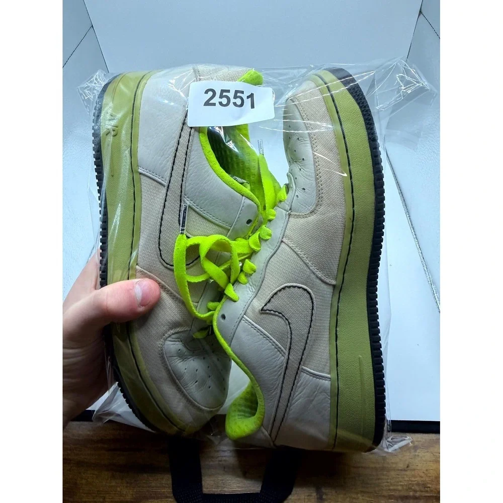 Nike Air Force 1 Premium 07 315180-002 Mens 9.5 Sneaker Light Bone Leather Shoes